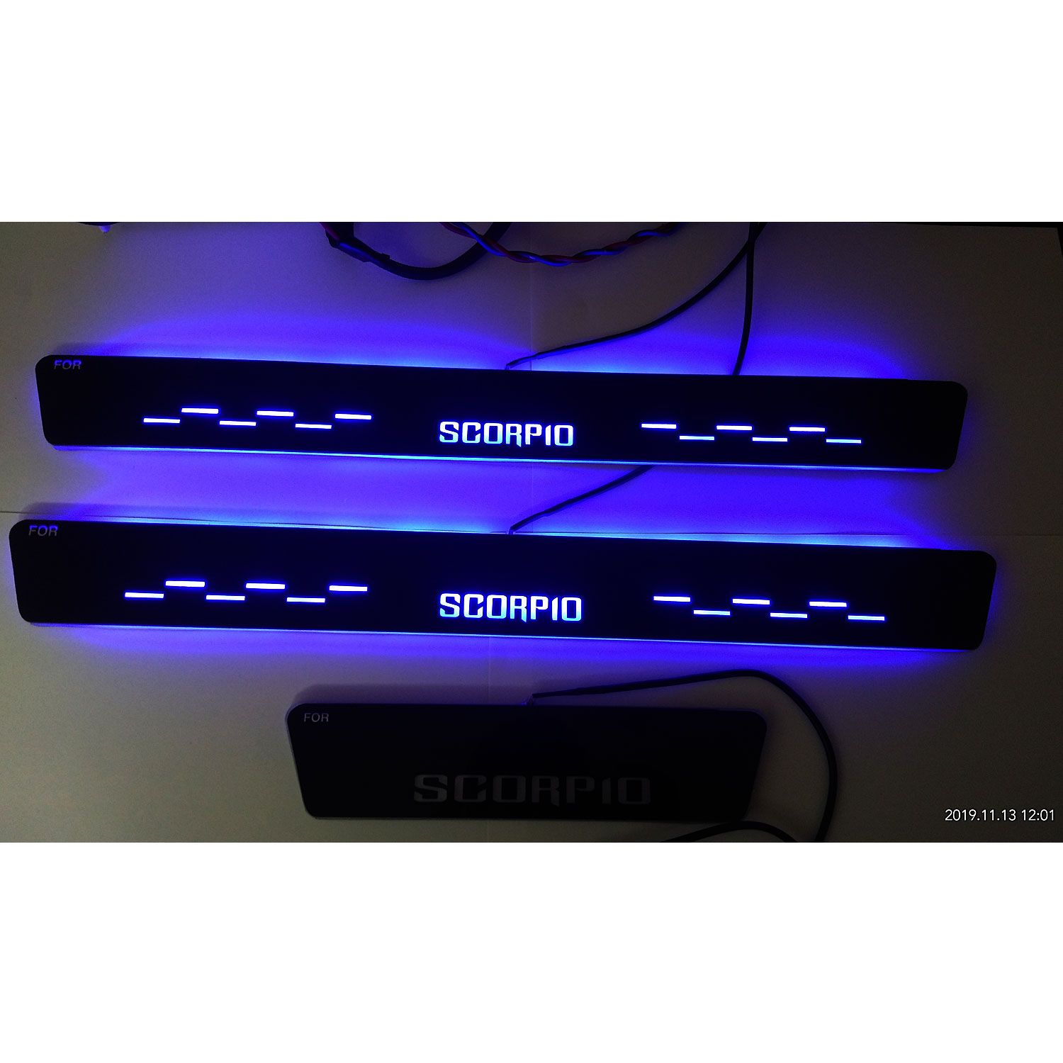 Mahindra Scorpio 2014 Onward Door Foot LED Mirror Finish Black Glossy